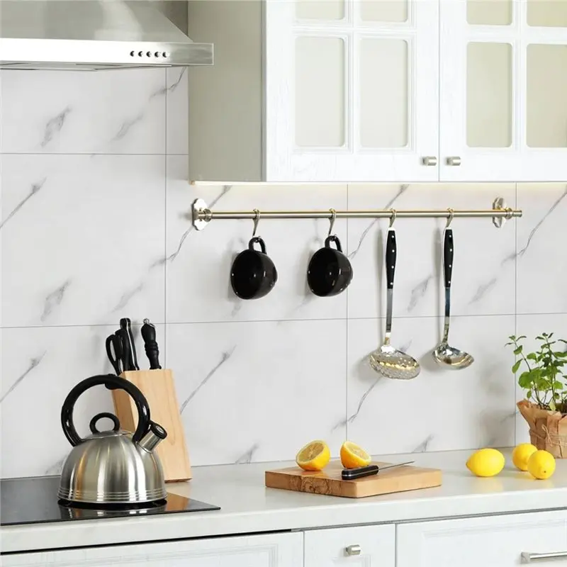 ABSS-Shower Waterproof Wall Tiles 36Pcs Peel And Stick 12X12in Includes Ruler, Cutting Tool& Scrapers, Not True Tile White