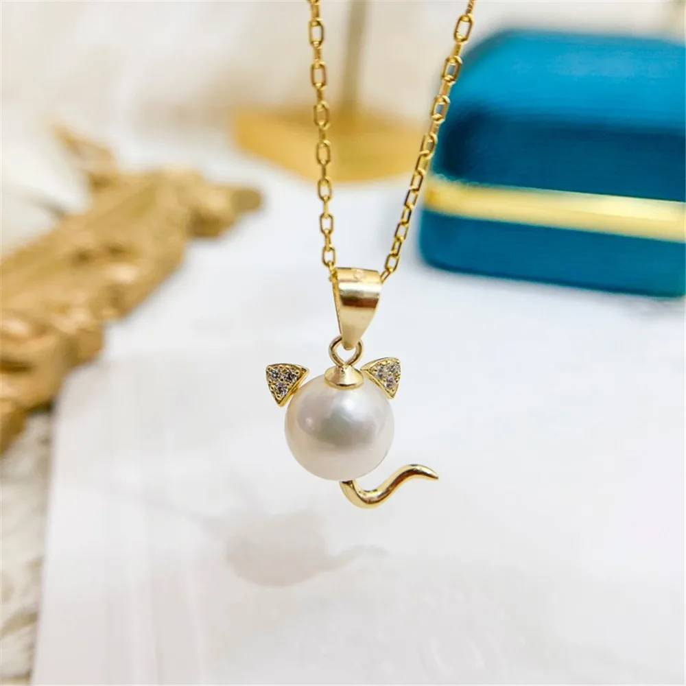 

DIY Pearl Accessories S925 Sterling Silver Empty Bracket A Piao Series Small Ghost Baroque Shaped Bracket D246