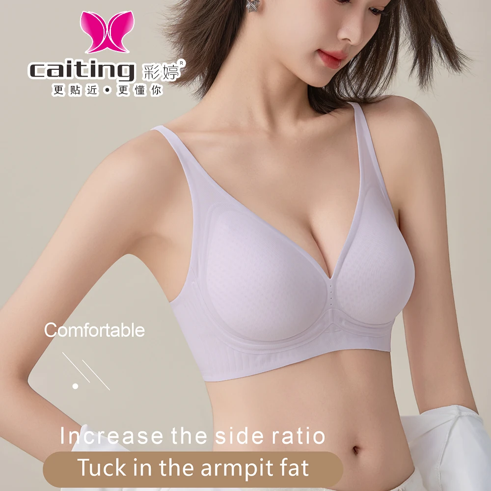 CAITING Nahtlose Frauen Unterwäsche Sexy V-ausschnitt frauen bh Kein Stahl Ring Bequeme Bh Frauen Unterwäsche Dünne Top Bh