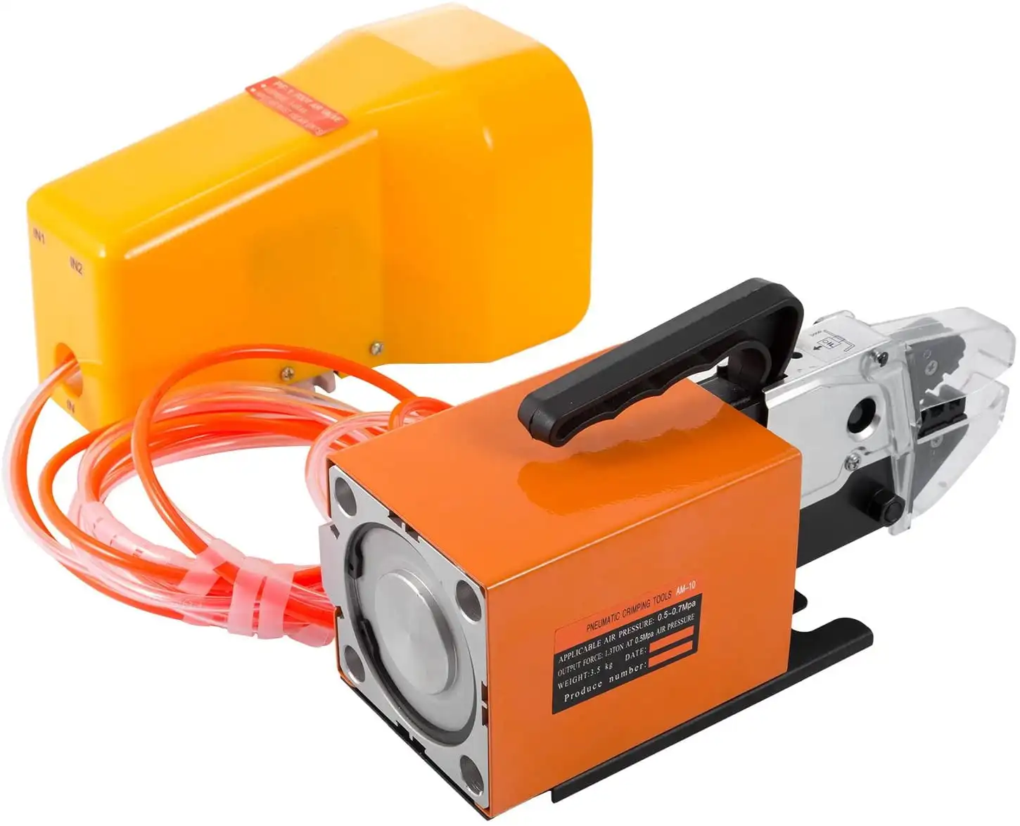Pneumatic Crimping Tool AM-10 Pneumatic Air Powered Wire Terminal Crimping Machine Crimping Up to 16mm2 Pneumatic Crimper