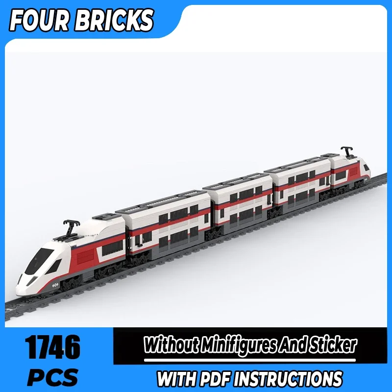 

Строительные блоки Moc, высокоскоростной поезд, технология, модульные кирпичи, модель подарков, рождественские игрушки, наборы «сделай сам», сборка