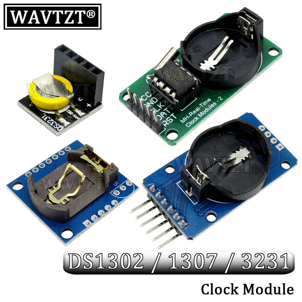 DS3231 AT24C32 Modul IIC DS1302 Modul Jam Presisi DS1307 Modul Memori Mini Modul Waktu Nyata 3.3V/5V untuk Raspberry Pi