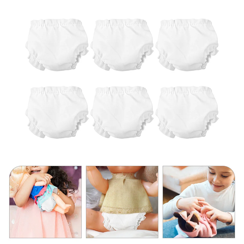 

6 Pcs Infant Toys Panties Diapers Clothing Reusable Baby Pretend Accessory White Underpants for