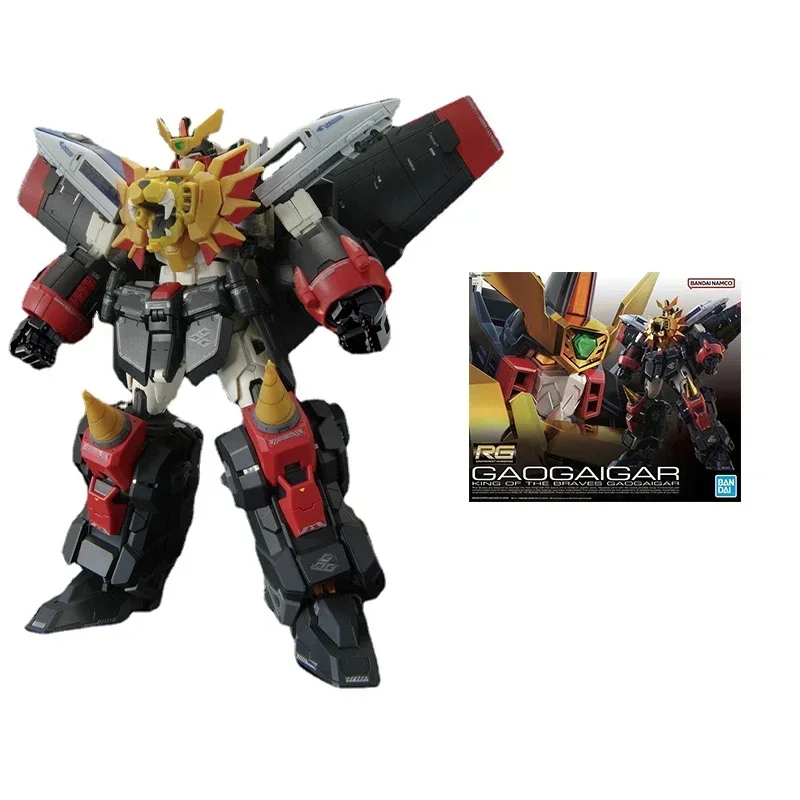 Bandai Original Genuine Gundam Model Kit Anime RG 1/144 BRAVE KING GAOGAIGAR Action Figure Assemble Collection Toys for Children