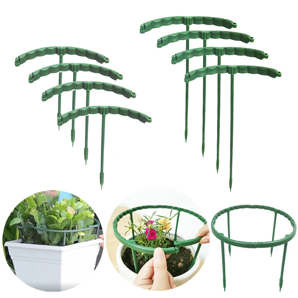 

Garden Plants Plastic Bracket Potted Fixed Pole Frame Green Semi-circular Button Buckle Greenhouse Balcony Bonsai Tool Supplies