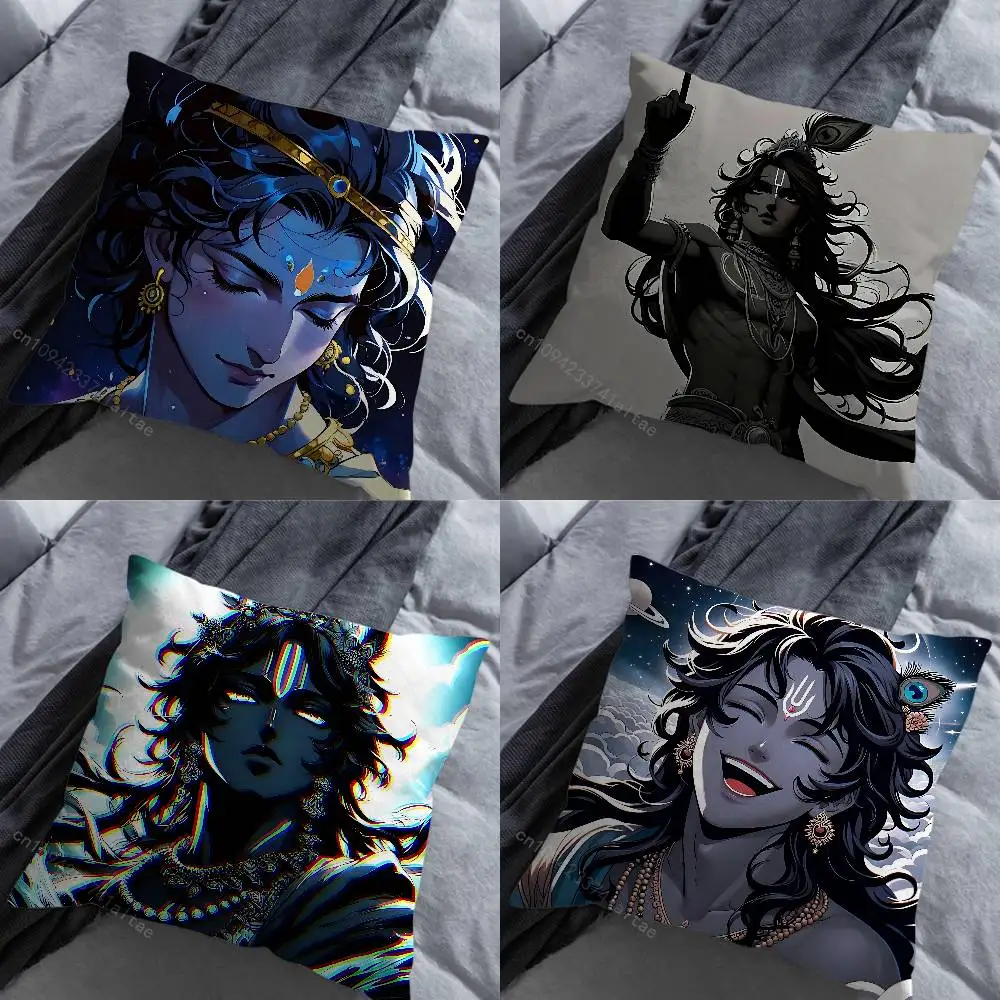 

Indian God Lord Krishna Various Sizes Square Pillow Case For Car Home Bedchamber Decor Birthday Gift