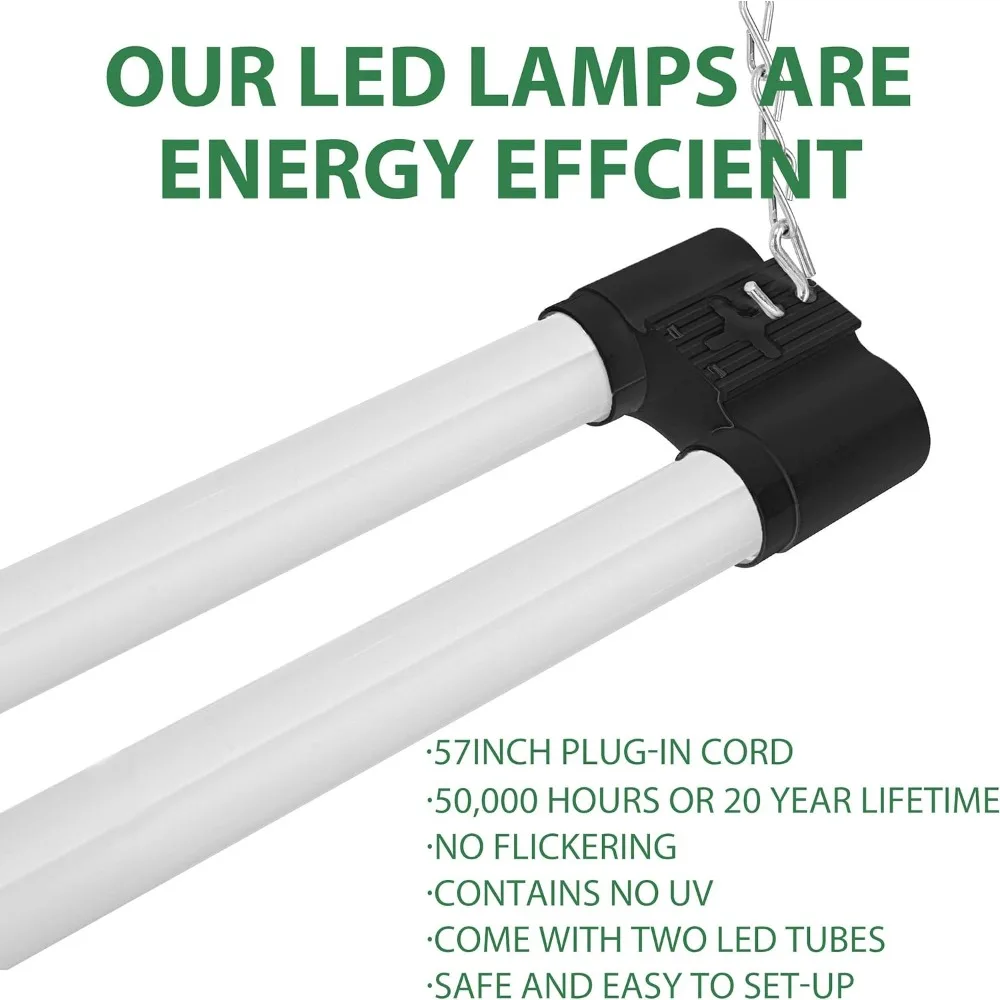 BBOUNDER 4 Pack Linkable LED Utility Shop Light, 4 FT, 4000 LM, 48 Inch Integrated Fixture for Garage, 40W Equivalent 250W