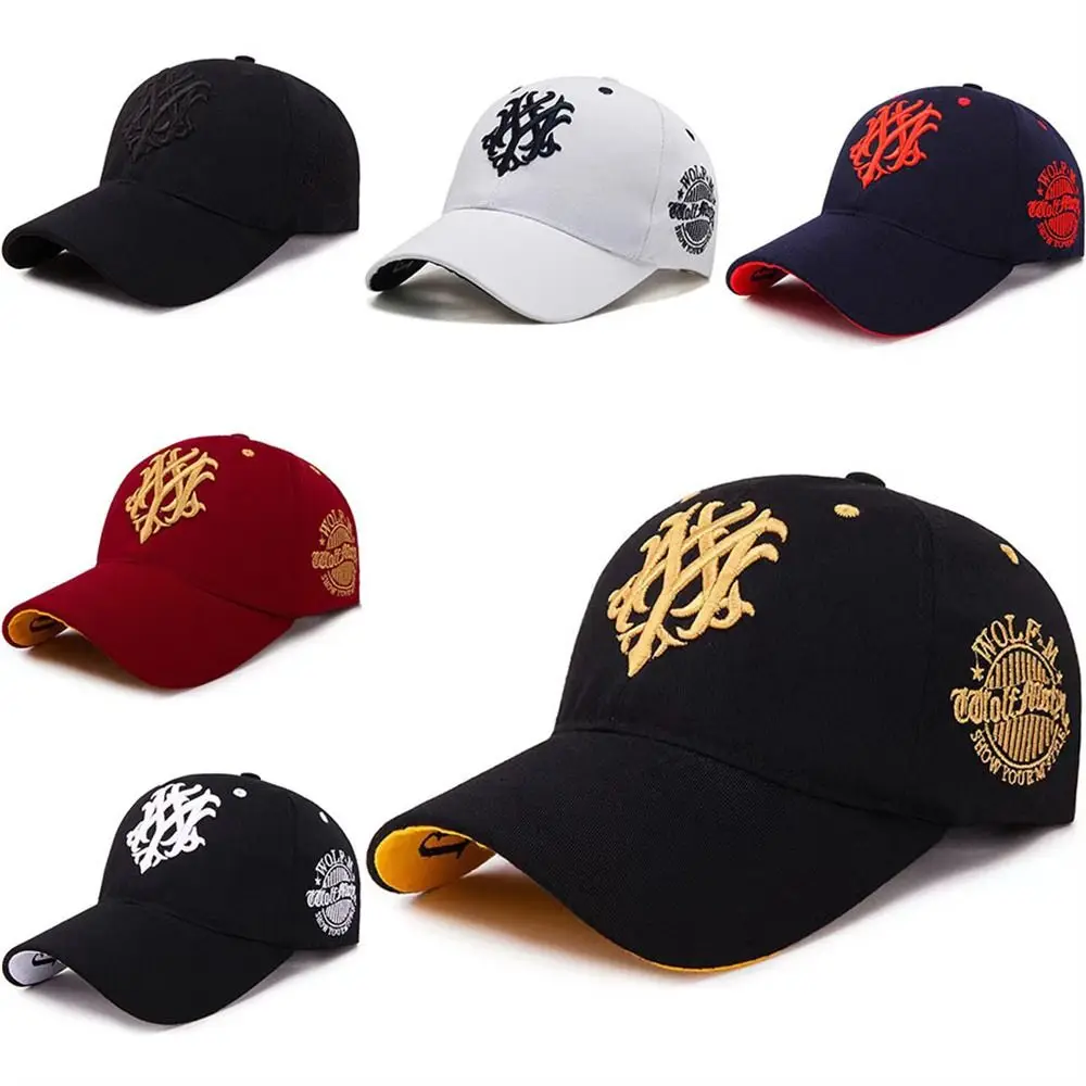 Fashion Embroidered Totem Baseball Cap Adjustable Sun Shading Snapback Cap Flame Casual Hip Hop Hat Dad Hats