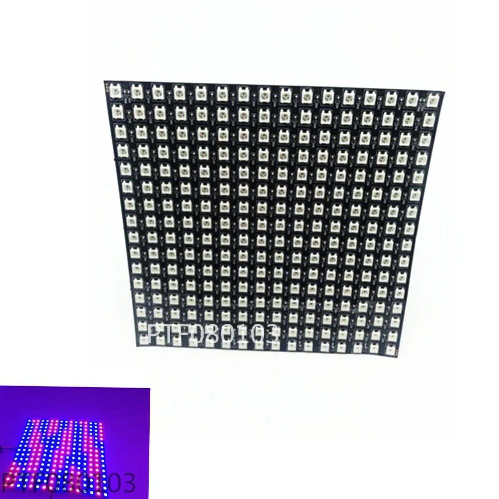 

Матрица 16*16 пикселей 256 пикселей WS2812B WS2812 Цифровая гибкая светодиодная панель с индивидуальной адресацией 5050 RGB Полный цвет мечты 5 В постоянного тока