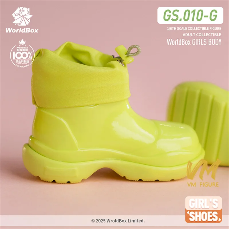 Worldbox GS010 Escala 1/6, Botas de lluvia con cordón para niña, zapatos huecos, modelo apto para soldado femenino de 12 pulgadas, figura de acción, cuerpo, muñecas, Juguetes