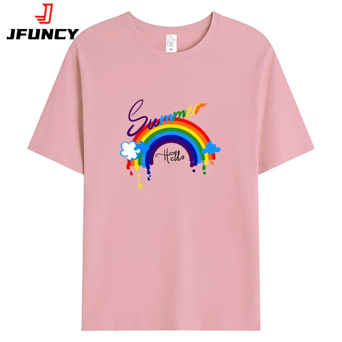 

Футболка JFUNCY женская оверсайз с коротким рукавом, модный топ с графическим рисунком, одежда для женщин, лето 2024
