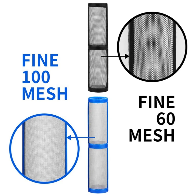 12Pcs Airless Paint Sprayer Manifold Filter 390 395 490 495 595 Pump Manifold Strainer 246384 60Mesh And 246382 100Mesh