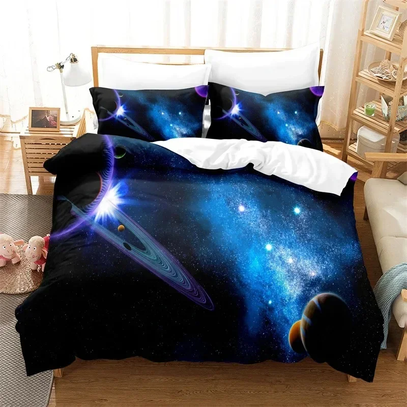 

3D Print Starry Sky Bedding Set Planet Duvet Cover Fashion Design Decoration King Double Bed Set Bedding Sets