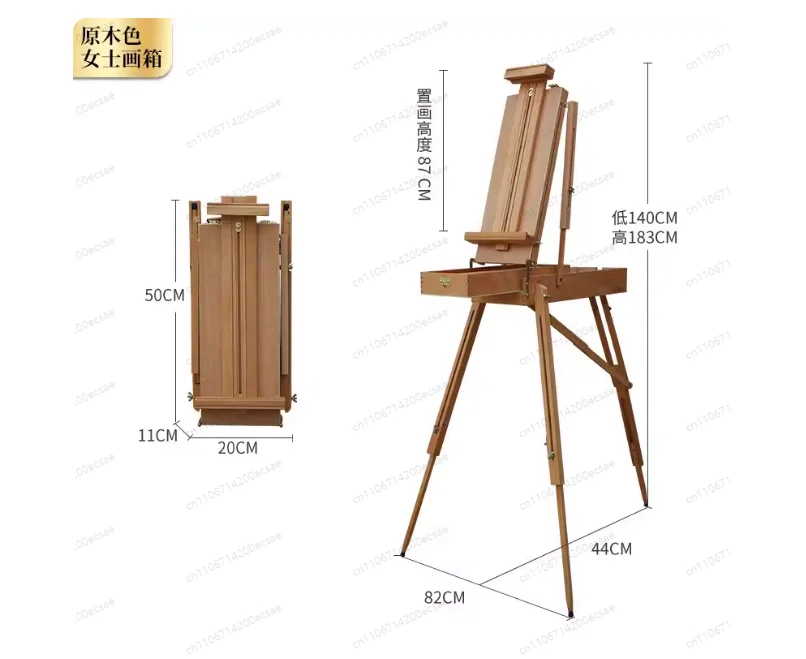 Oil Painting Stand Black Walnut Outdoor Sketching Foldable Portable Toolbox