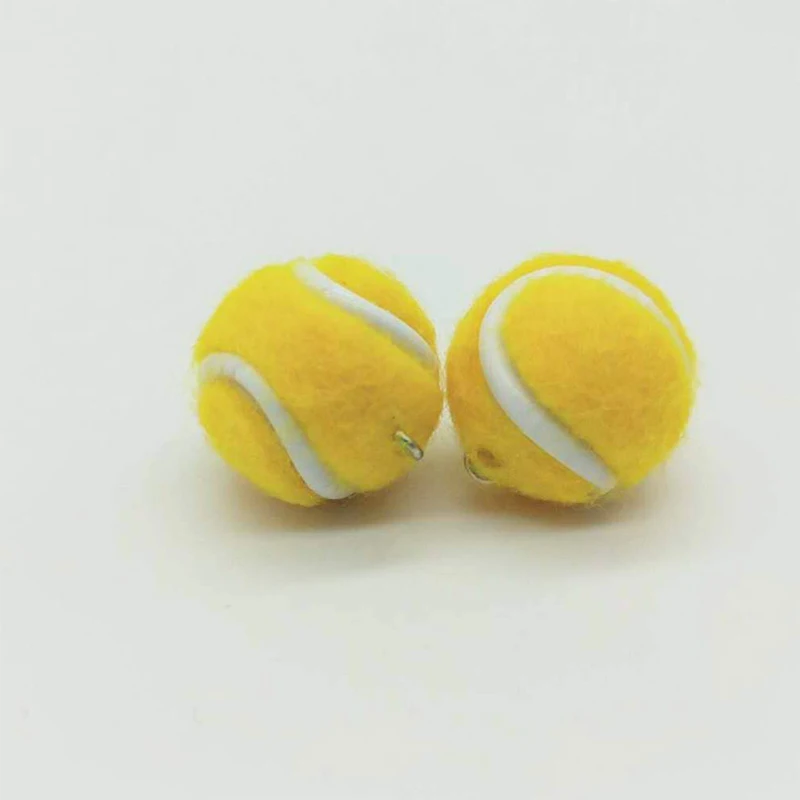 12Pcs Mini Tennis Ball Keychain Key Cell Phone Ornament Tennis Souvenir
