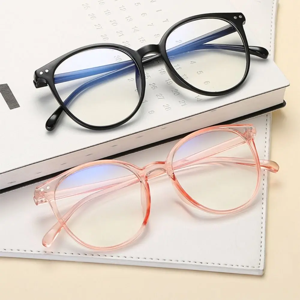 Decorative Plane Mirror Anti Blue Light Glasses New Without Degree Round Eyewear Transparent Computer Glasses Frame Women Men