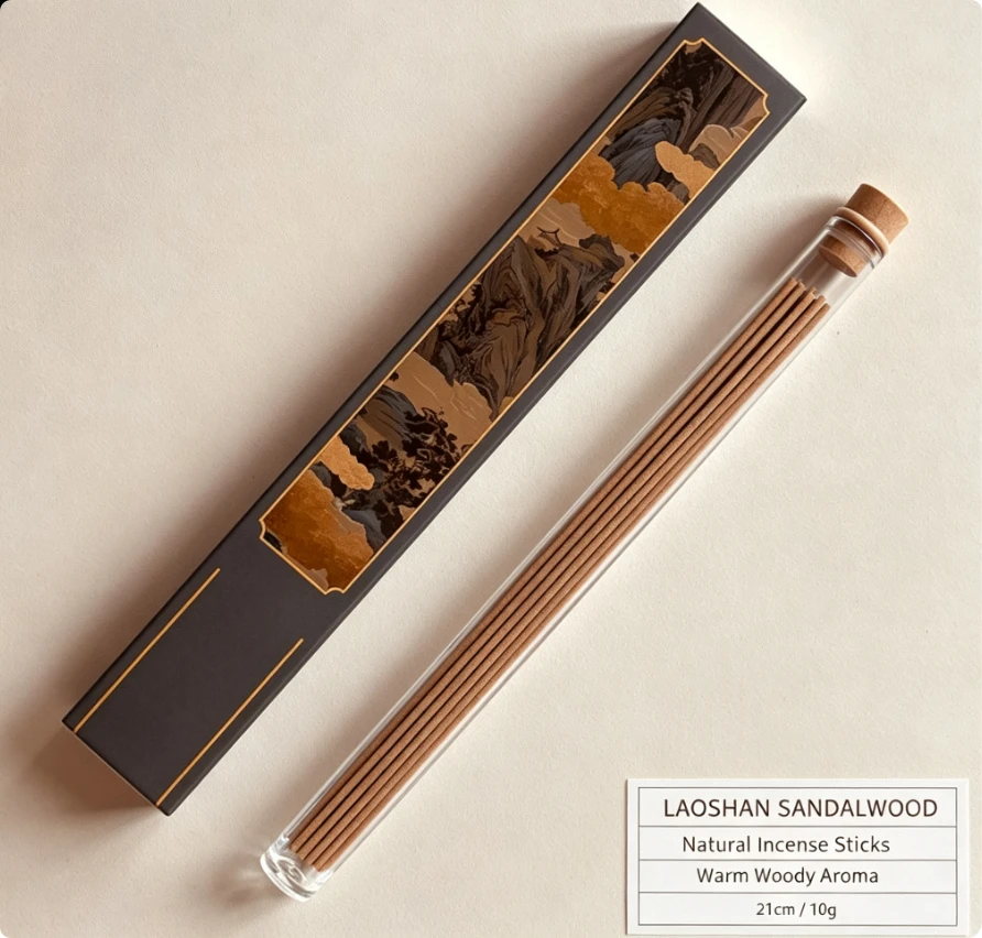 Old Mountain Sandalwood 21cm Natural Fragrance Suitable for Various Occasions Home Incense Meditation Yoga