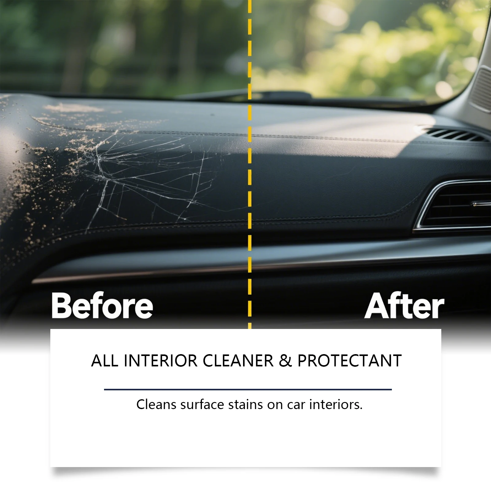 منظف داخلي متعدد الأغراض للسيارة بدون ماء سعة 120 مل لأجهزة قياس السقف، رذاذ تنظيف وتكييف رغوة الفانيلا الجلدية