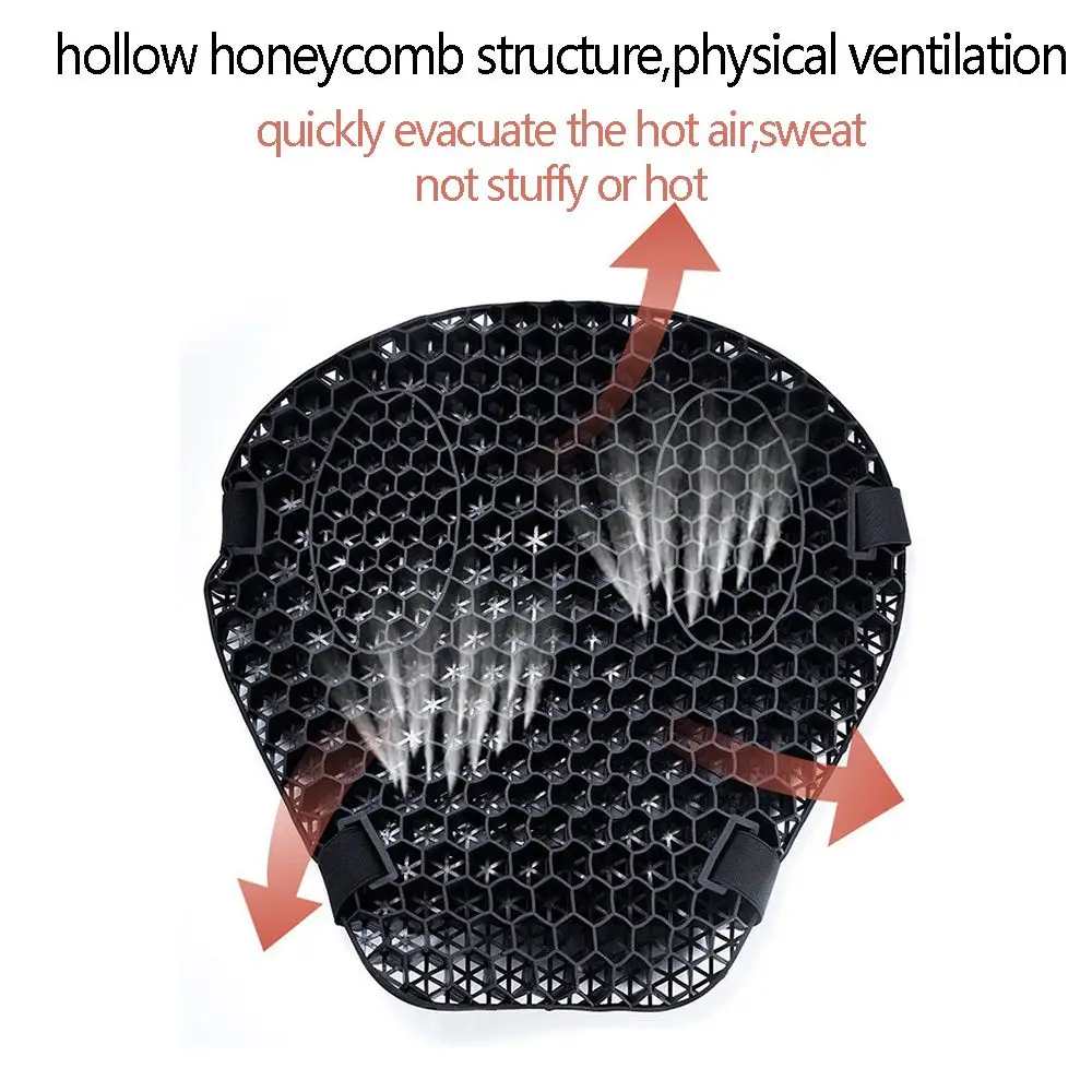 Gel Honeycomb Motorcycle Cushion Universal Comfort Damping Absorbing Pressure Relief Breathable Cushions