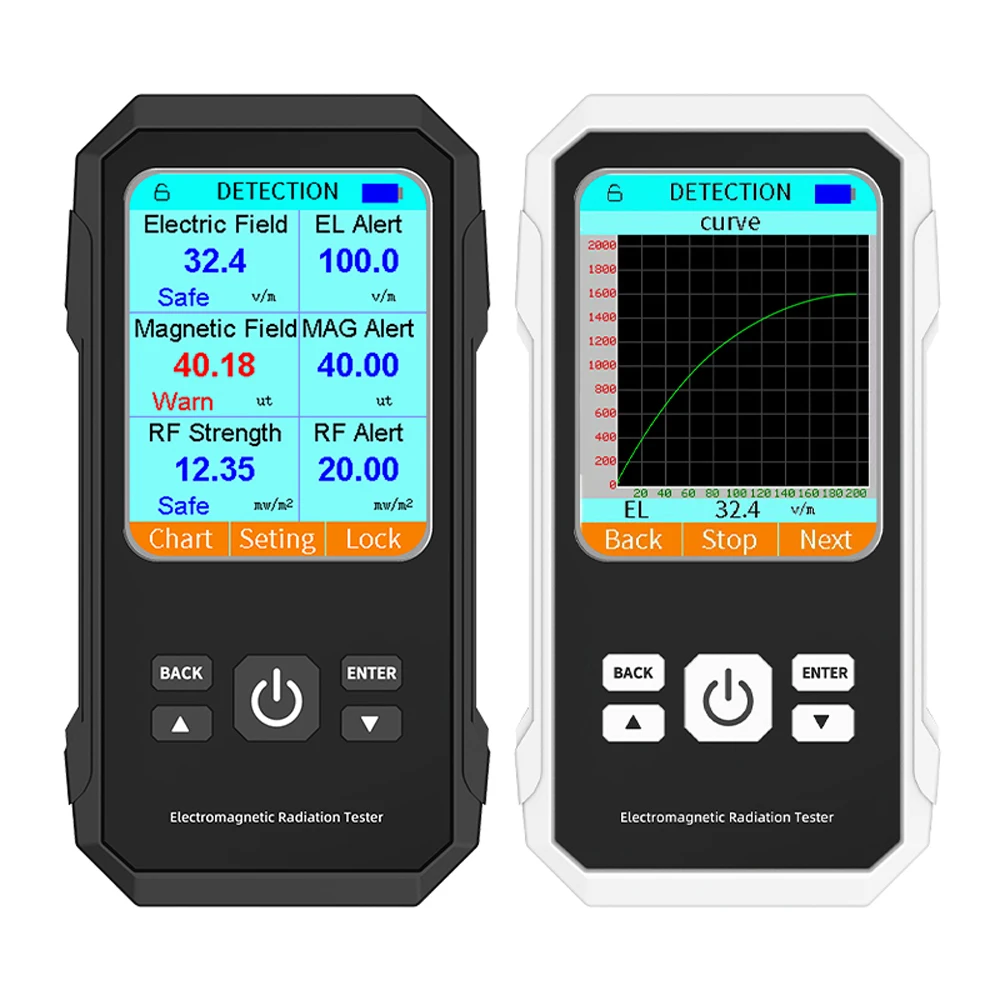 Handheld 3-in-1 Electric Field Magnetic Field RF Radiation Detector EMF Meter for Electromagnetic Radiation Testing