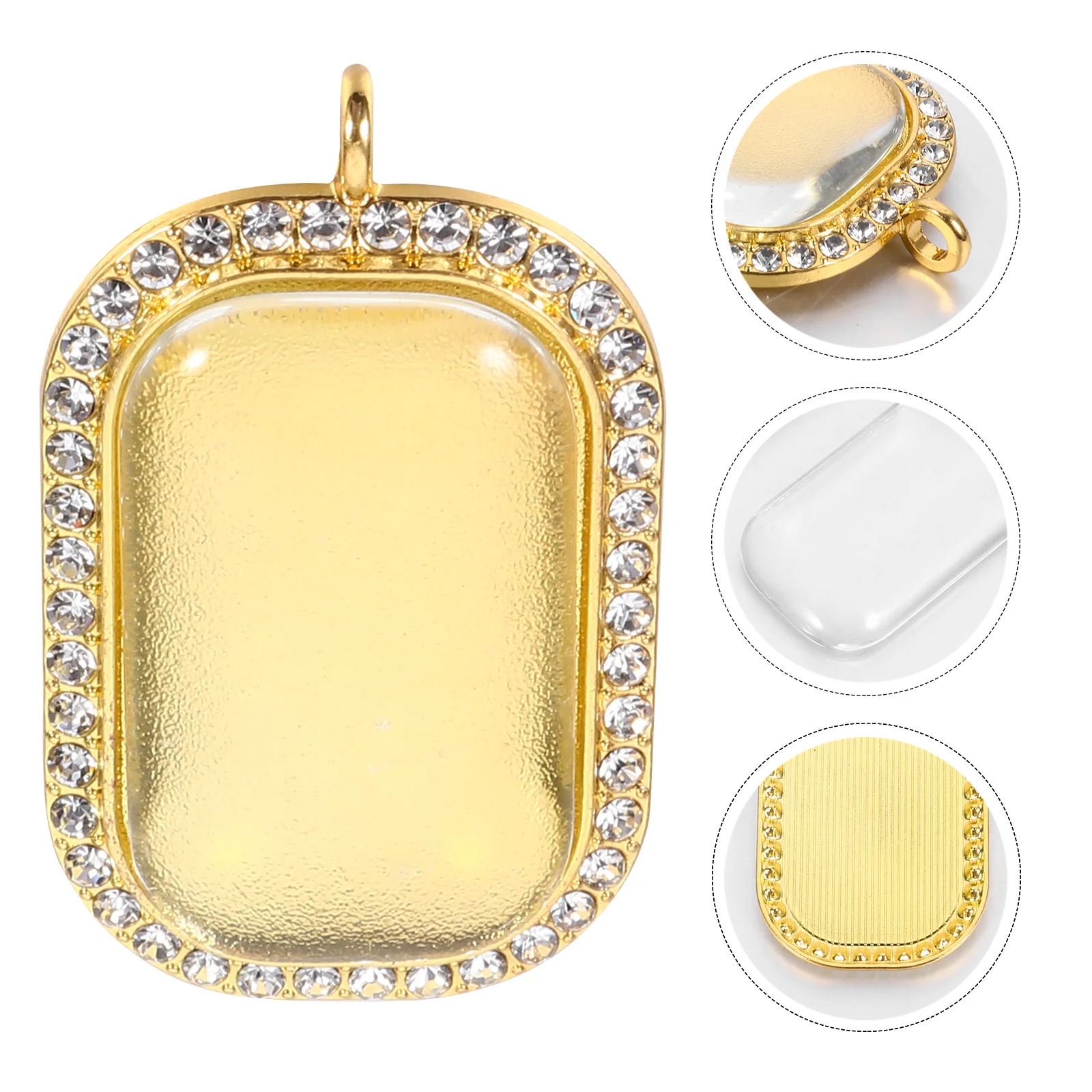 

10Pcs Stylish Rhinestone Bezel Pendant Tray for DIY Necklace Earring Crafts Jewelry Accessory Pendant Trays Blanks Bezel