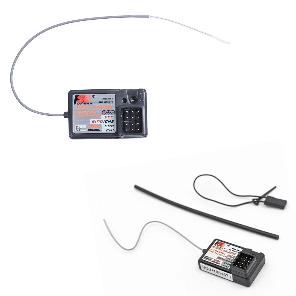 

1/2/4pcs Flysky FS-GR3E 3 Channel 2.4G GR3E Receiver with Failsafe GT3B GR3C Upgrade for RC Car Truck Boat GT3 GT2 Transmitter