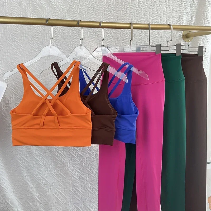 

2-х предметный комплект для йоги, леггинсы и топы, спортивные костюмы для фитнеса, одежда для спортзала, бюстгальтер для йоги, бесшовные леггинсы, женские топы для бега, брюки ️