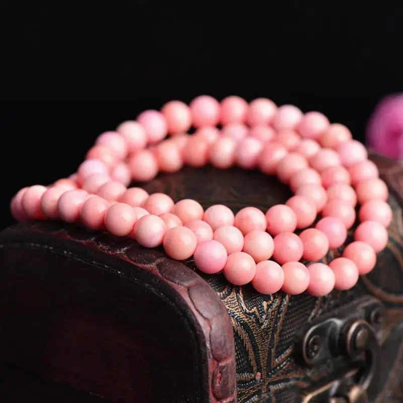 

UMQ Pink Shell Bracelet Single Ring Peach Red Pink Coral Bedo Ring Bracelet Fashion Jewelry Gift for Girlfriend