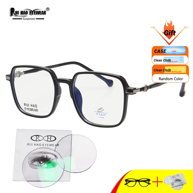 

Unisex Customize Prescription Eyeglasses TR90 Square Glasses Frame Fill Resin Lenses Myopia Reading Progressive Spectacles 2733