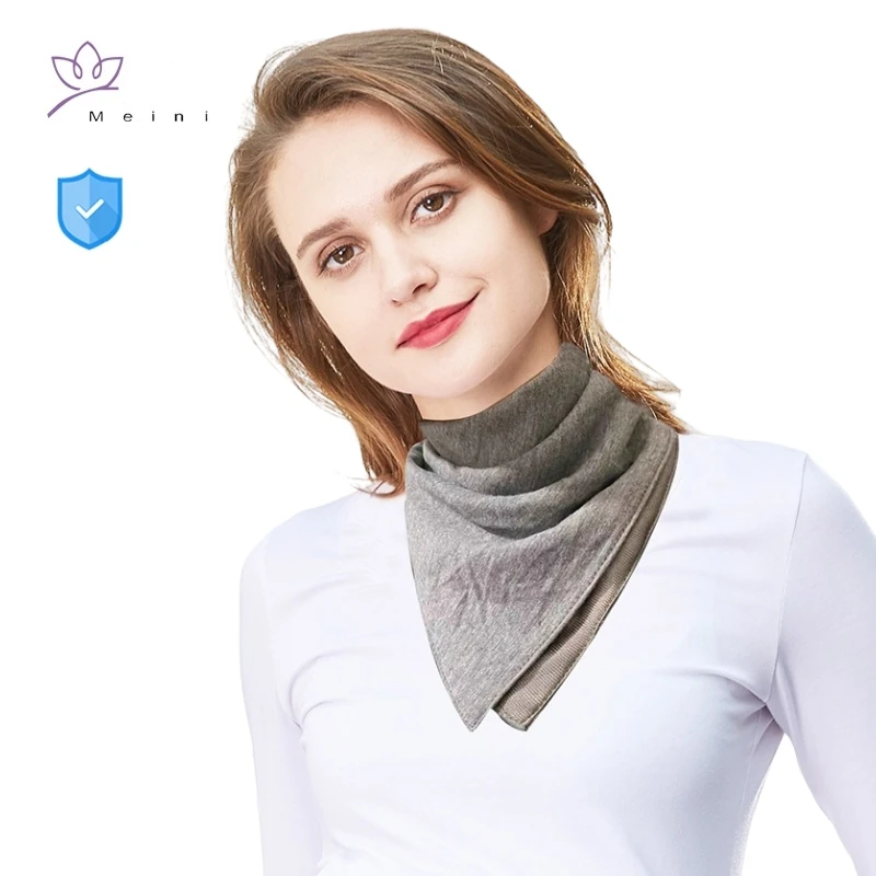 Electromagnetic radiation protective 100% silver fiber square scarf new energy vehicles, monitoring room EMR shielding scarfs