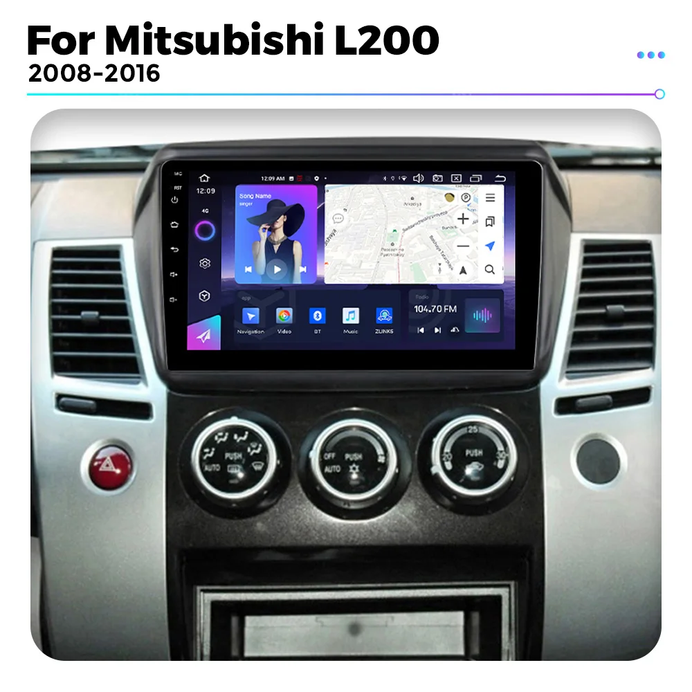 Android Car Radio Auto For Mitsubishi Pajero Sport 2 L200 Triton 2008-2016 BT5.0 4G GPS Wireless Multimedia  Navigation Carplay