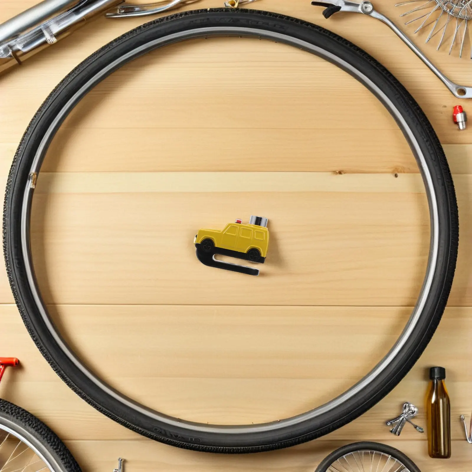 

Замок-дисковый тормоз в форме автомобиля, перезаряжаемый, 110 дБ, водонепроницаемый, противоугонный, для велосипедов и мотоциклов, желтый