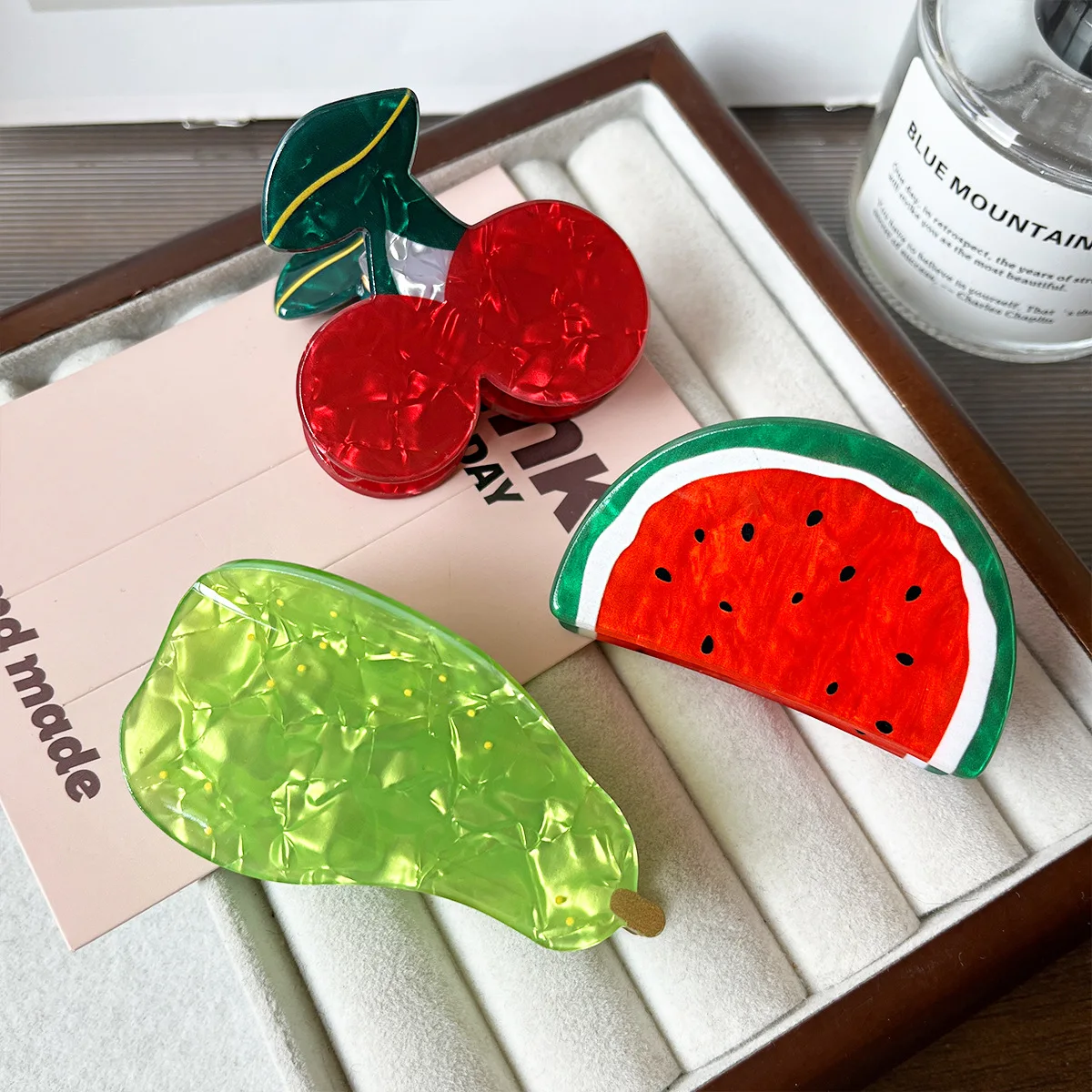 Women's Fruit Gripper Watermelon Pineapple Clip Korean Style Fashion Versatile For Girls Gift High End Back Of Head Hair Shark view 4