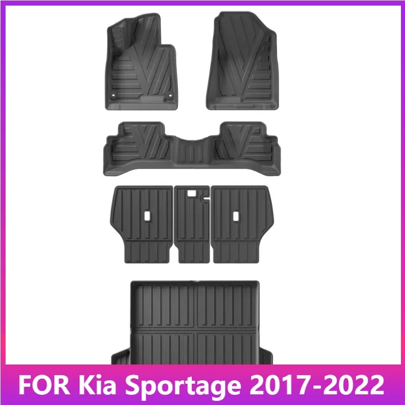 

for 2017-2022 Kia Sportage (Only Hybrid) TPE 3D Car Floor Mats Foot Pad Odorless Tray Accessories Black