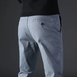 Men's Luxury Clothing Casual Pants Men Cotton Slim Striaight Chinos Fashion Trousers Male Fashion Brand Basic Mens Pants 2023