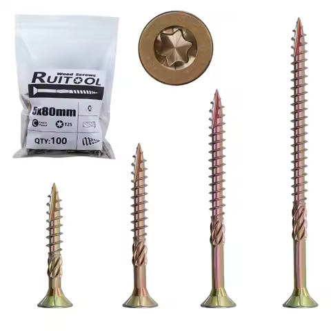 100 PCS Torx Metal Binding Hardware Deck Woodworking Supplies T25 Screws Fastener Screws