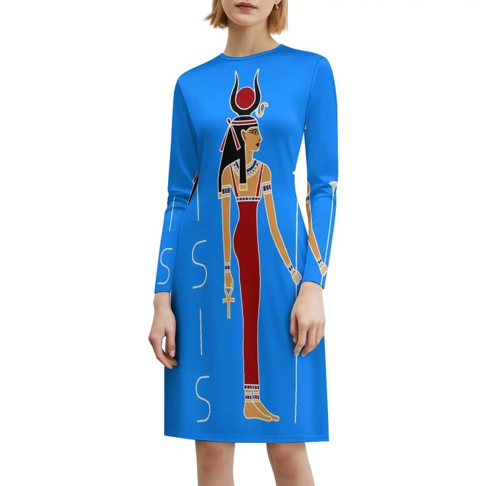 - Egyptian Goddess Bohemian Sleeveless Dress For Women Print Beach Party Dresses Goddess Egypt Egyptian Pyramids Evening Dress