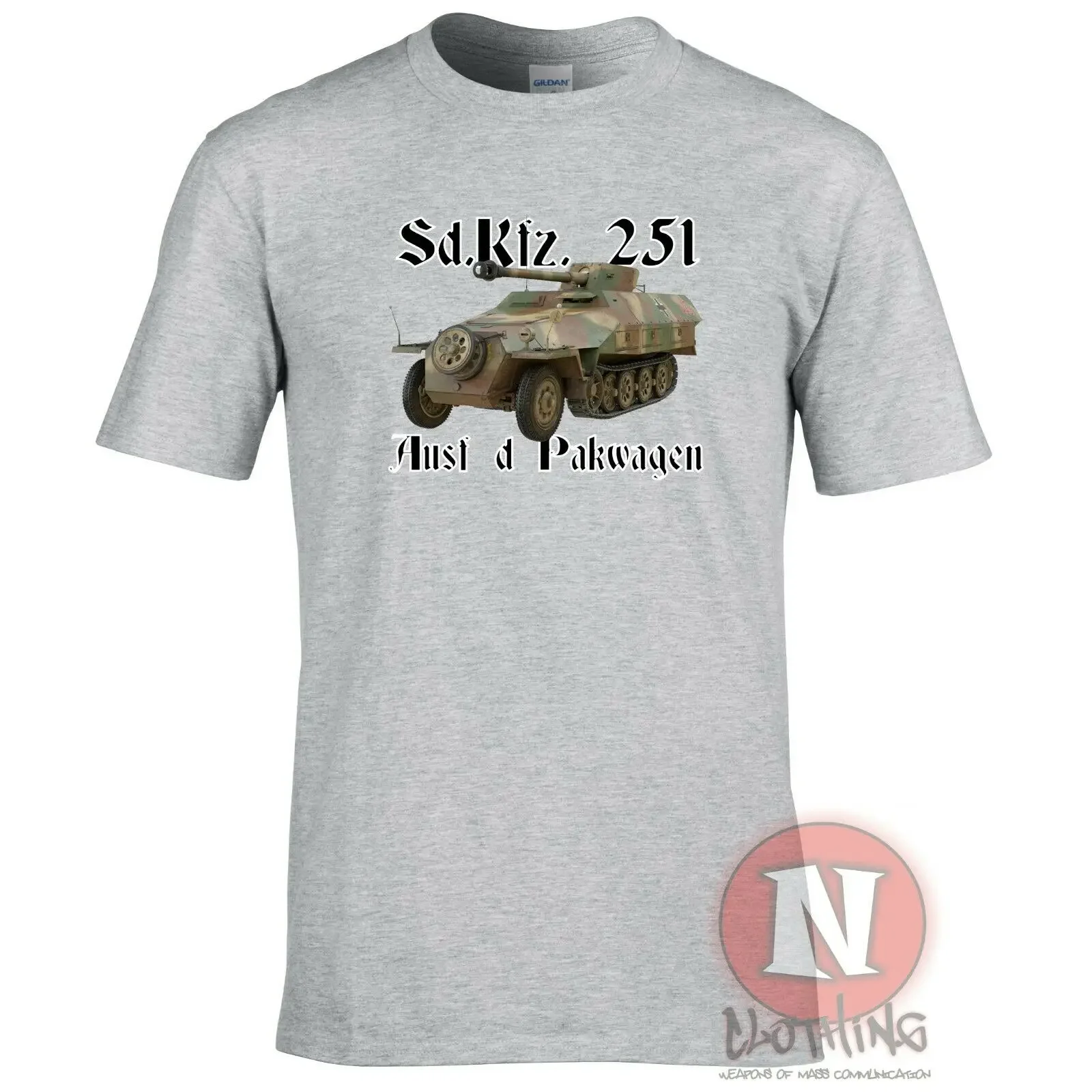 SD.Kfz. 251 Pakwagen WWII German Half-track Armored Personnel Carrier T Shirt. New 100% Cotton O-Neck T-shirt Casual Mens Top