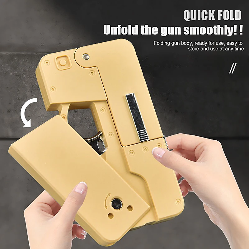 Folding Mobile Phone Soft Bullet Launcher Shell Throwing Child Simulation Toy Gun Model