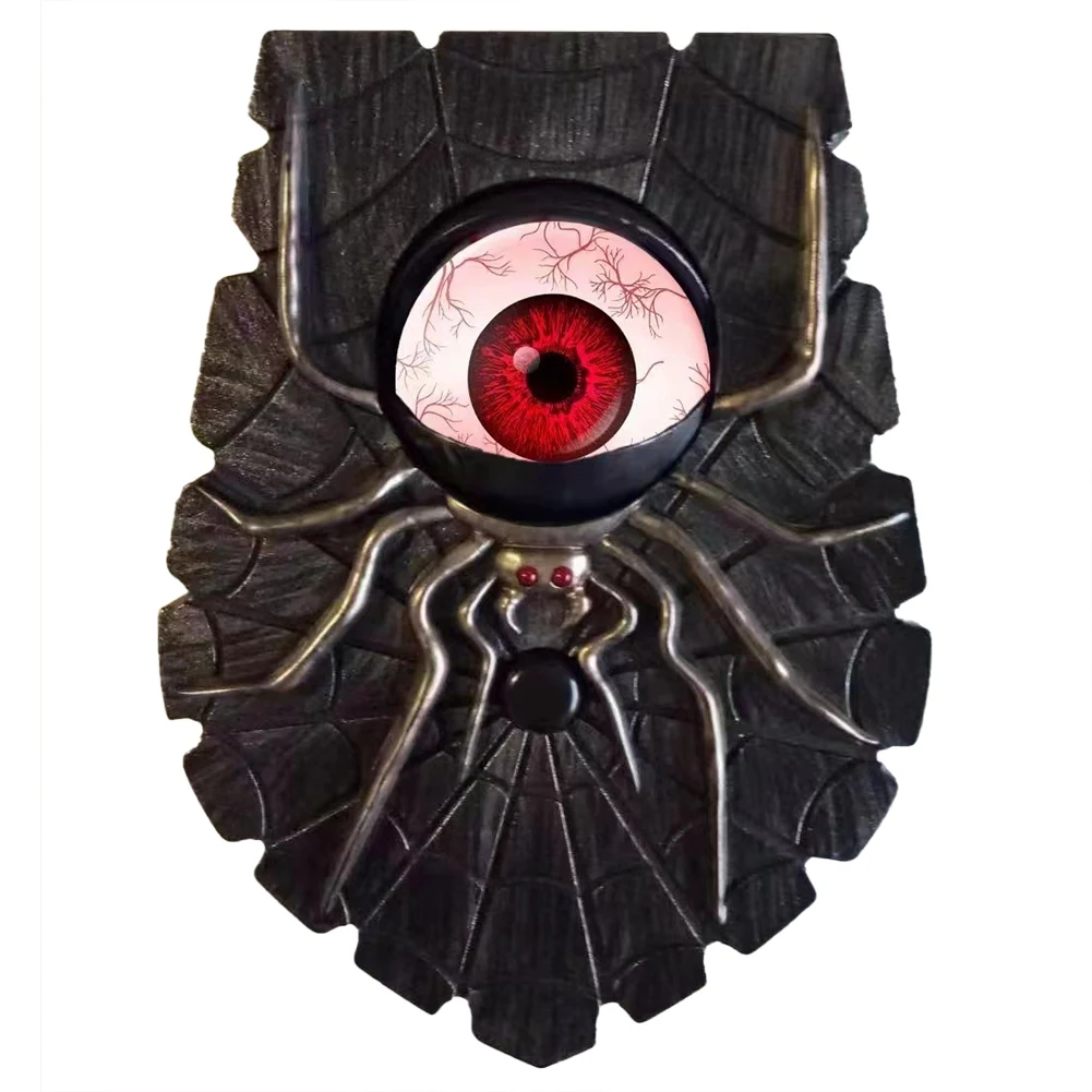 LED Halloween Decorations Doorbell Decor Light Glowing One-Eyed Spider Doorbell with Sound Party Decoration Red Eye