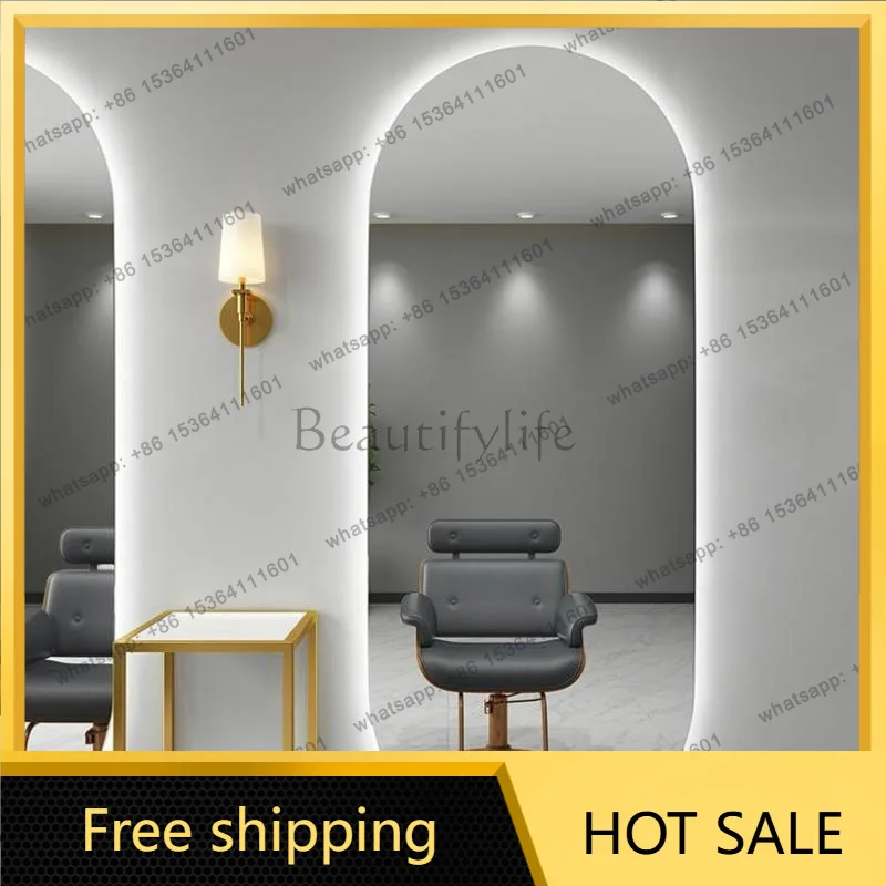 Factory Direct Sales Barber Shop Mirror Hair Salon Special Hair Salon Mirror Table Single and Double Sided