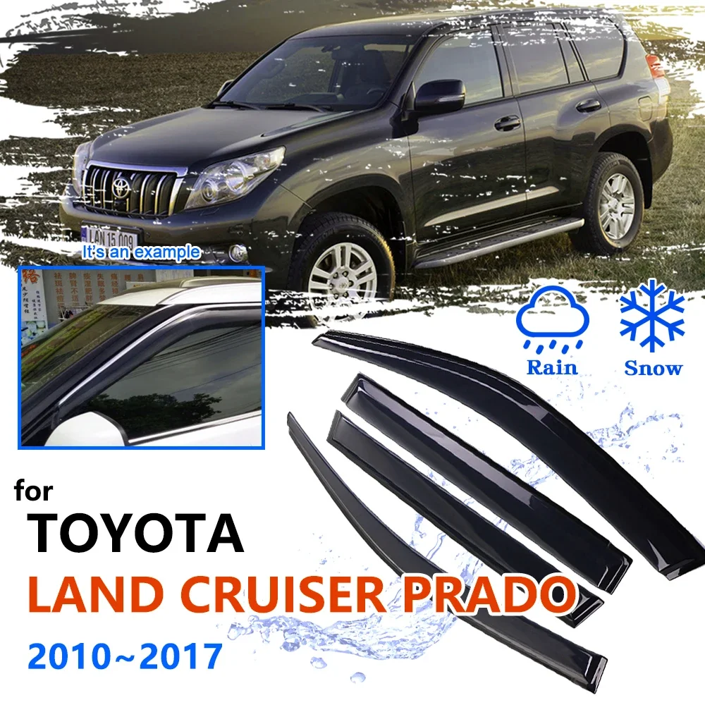 For Toyota Land Cruiser Prado Lexus GX460 150 FJ150 2010~2017 Car Side Window Visor Deflector Sun Rain Guard Windbreaker Tent