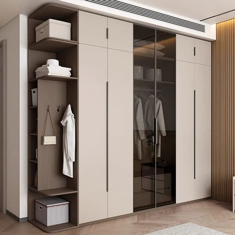 Space Saving Girls Wardrobe Wood Clear Storage Hotel Bedroom Wardrobe Closet Storage Doors Szafa Na Ubrania Closets Armables