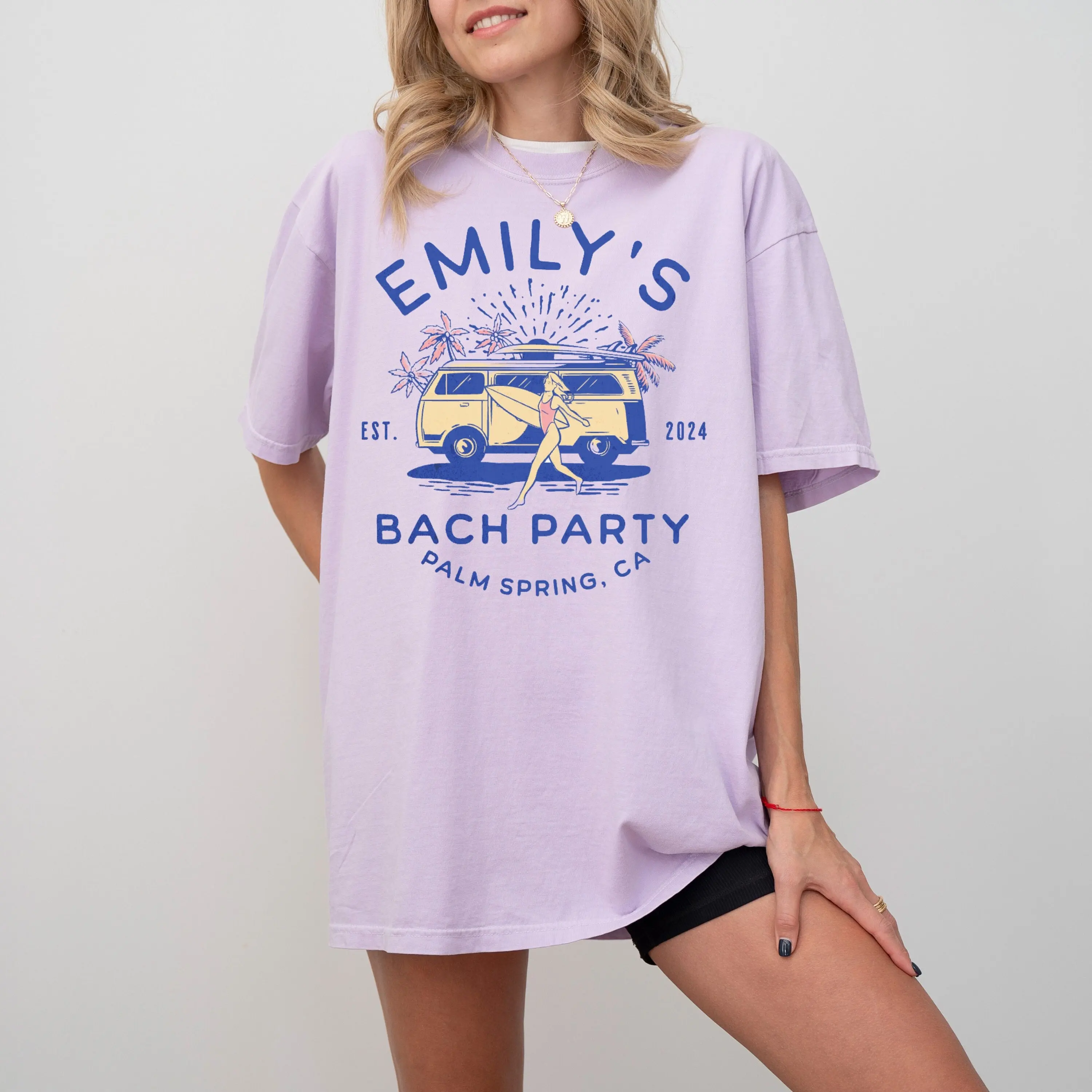 Palm Springs Bachelorette Comfort Colors T Shirt Van Surf Bach Party Brides Last Splash Toast On The CoasT Tropical Merch