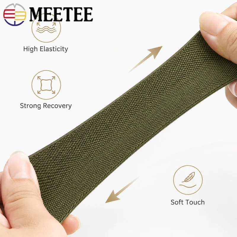10Meters 25mm Nylon Elastic Band Wide Stretch Tape for Underwear Waistband Pants Cuffs Home Textile DIY Garment Sewing Projects