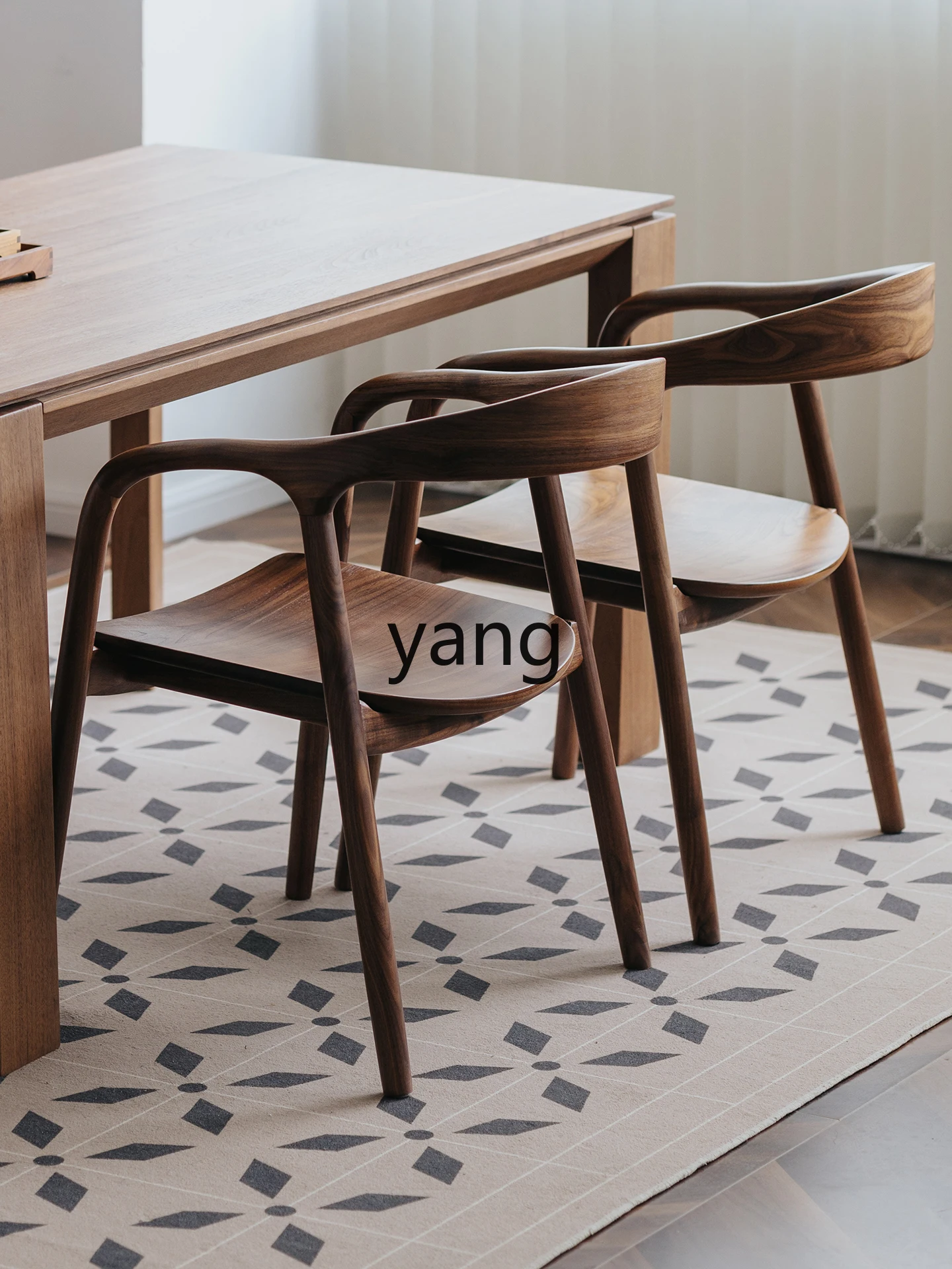 LMM Home Desk Chair Backrest Chair Solid Wood Armchair