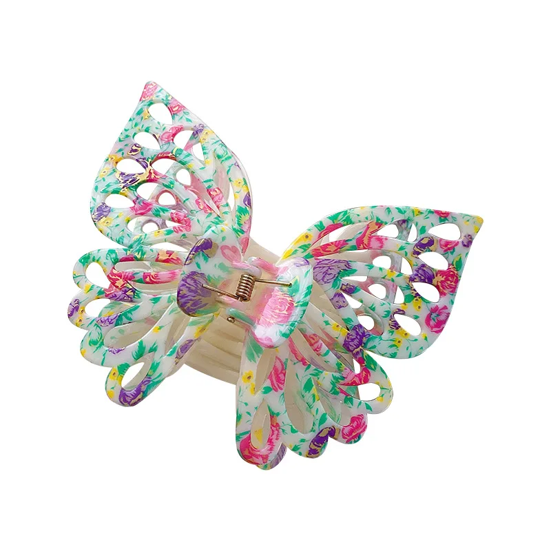 Trendy Women Extra Large Hair Claw Clips Coloured Decorative Design Hollow Butterfly Hairpin Hair Clip Girls Hair Accessories