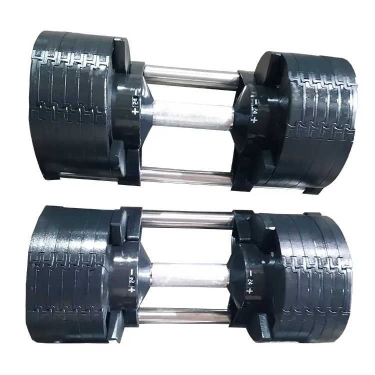 Various Weights 2-24kg Dumbbells Quickly Adjustable 2KG/4KG Increments Cast Iron Material for Weight Lifting