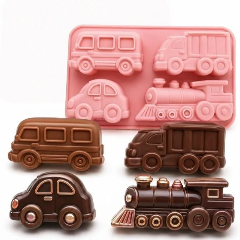 3D Different Shapes Vehicle Silicone Mold Cake Fondant Chocolate Candy Baking Mold Handmade Party Decoration Making Tool