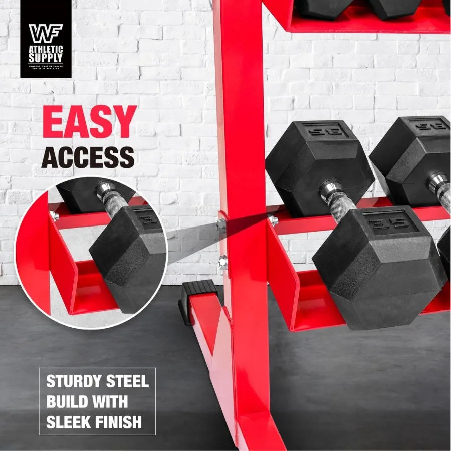WFアスレチックサプライ ヘビーデューティーダンベルラックスタンド ウェイトラック ホームジム用ウェイトホルダー 収納サイズ5-50LBまたは